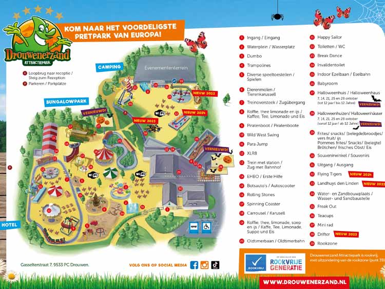 Plattegrond van het attractiepark